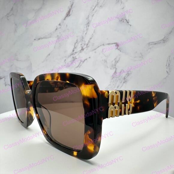 New MIU MIU Sunglasses Brown Square Gold Full Rim 56mm MIU MIU main image 2